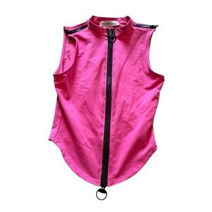 Magnolia Vibrant Pink Zip-Up Tank Top